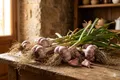 Ajo fresco de nuestra huerta para la matanza
